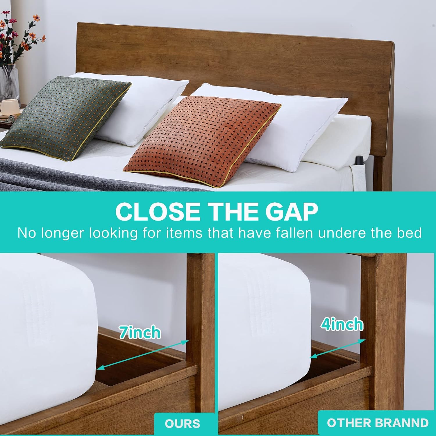 SLIGUY Gap Filler Pillow for Bed Headboard and Mattress