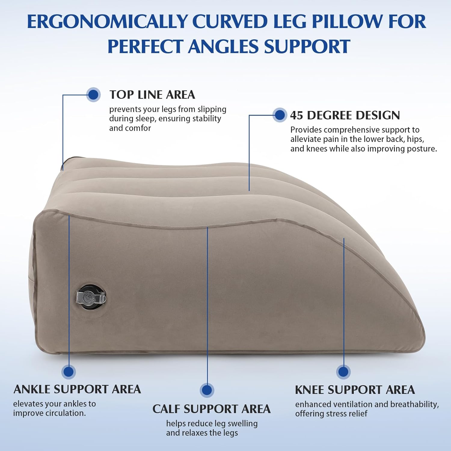 Stickermask Inflatable Leg Elevation Pillow for Swelling Relief and Better Sleep