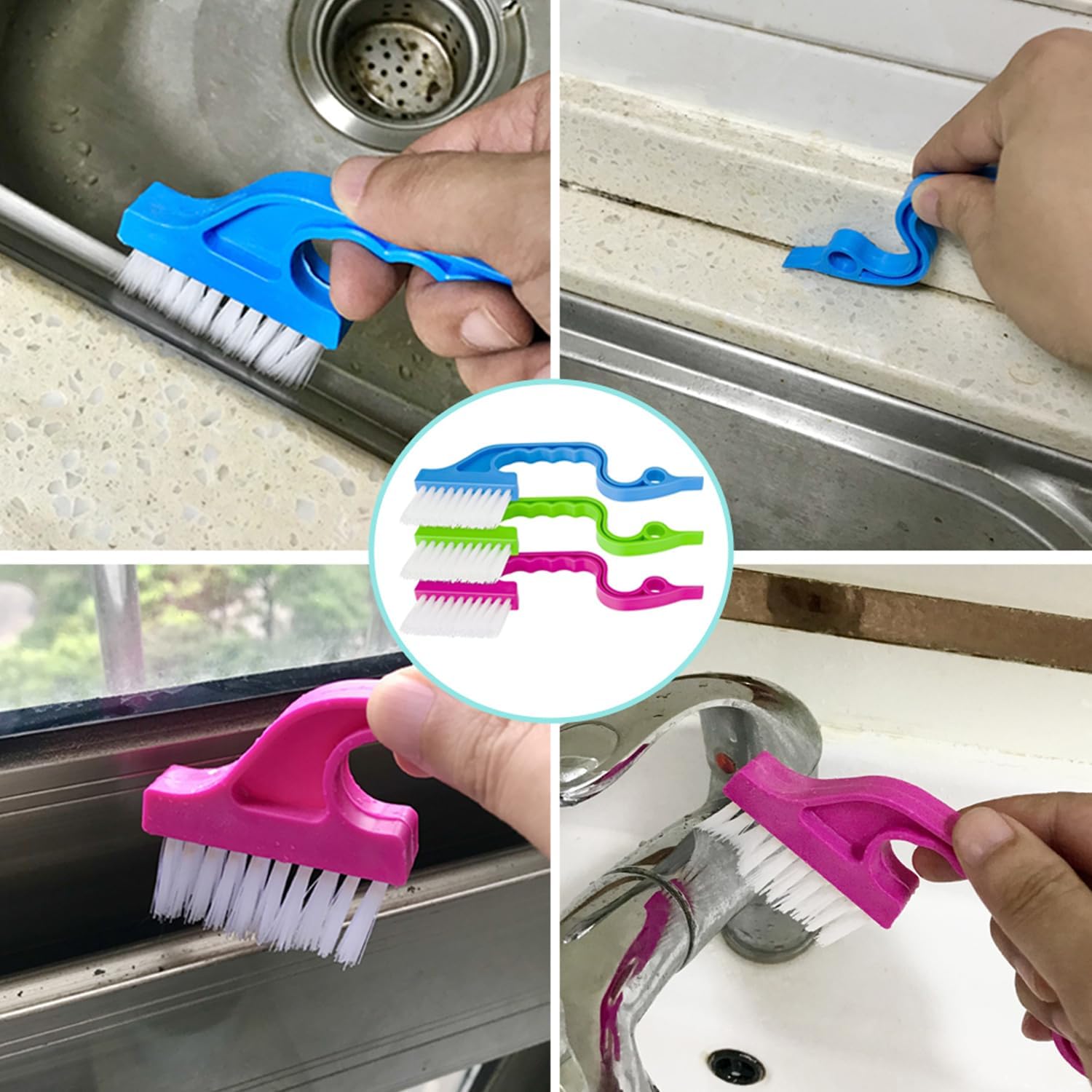 Gap Cleaning Brush Tool 7pcs Set for Bathroom Kitchen and More