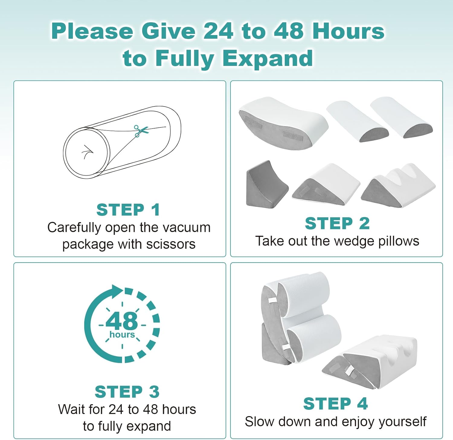 Hansleep 6PCS Orthopedic Wedge Pillow Set for Sleep and Pain Relief