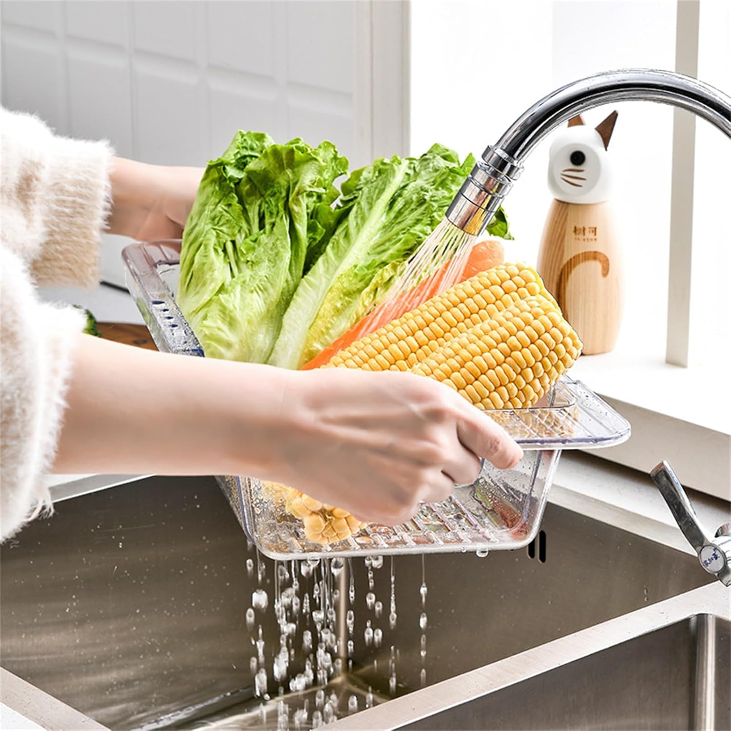EUUDROBY Collapsible Drain Basket for Kitchen