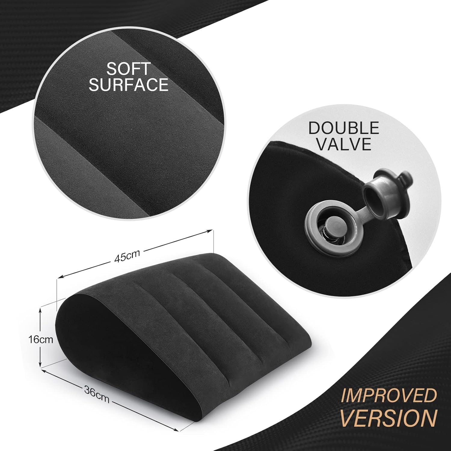 Portable Inflatable Wedge Pillow - Lightweight for Sleep Apnea Relief and Travel