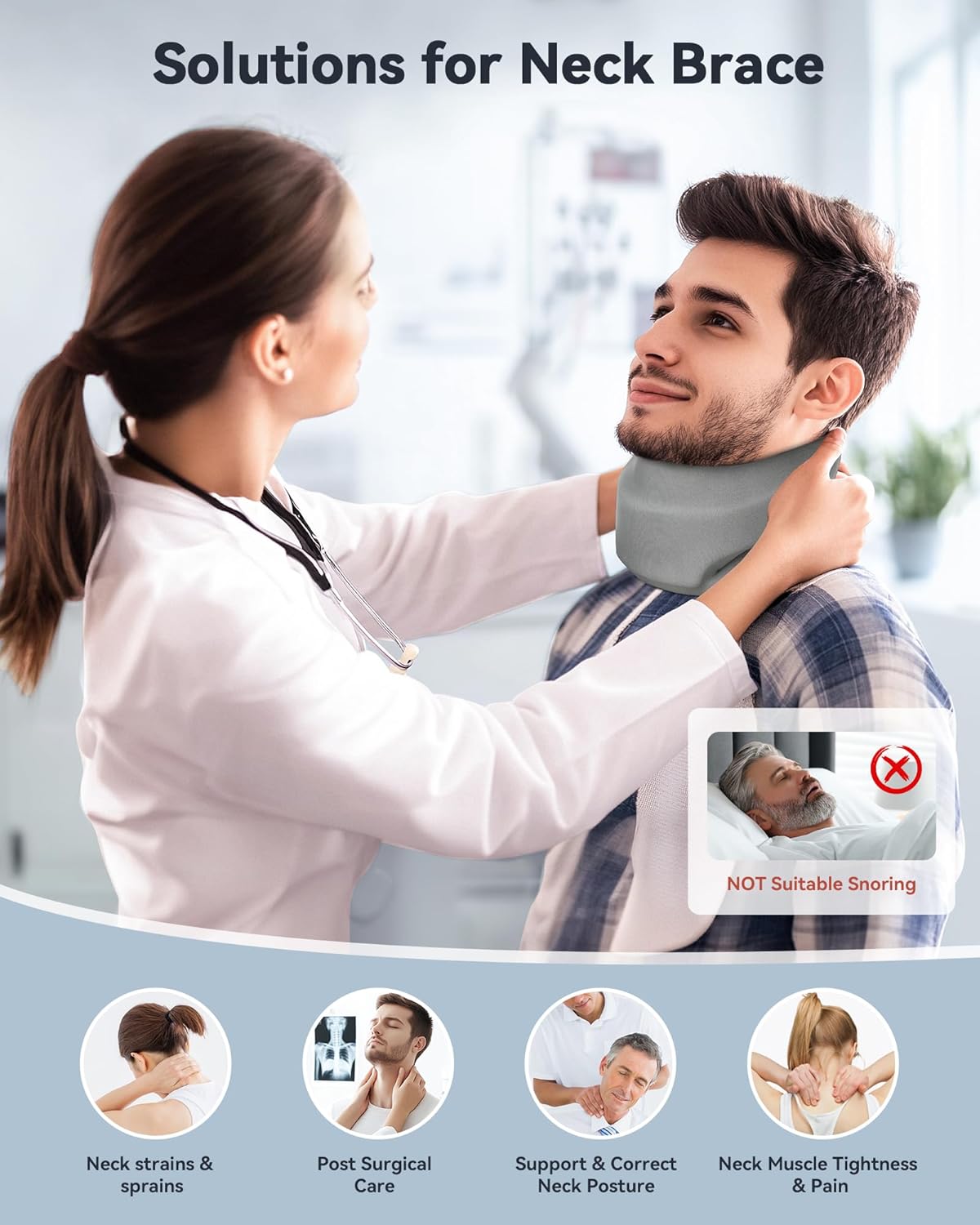 Qwnccet Neck Brace for Sleep and Spinal Support