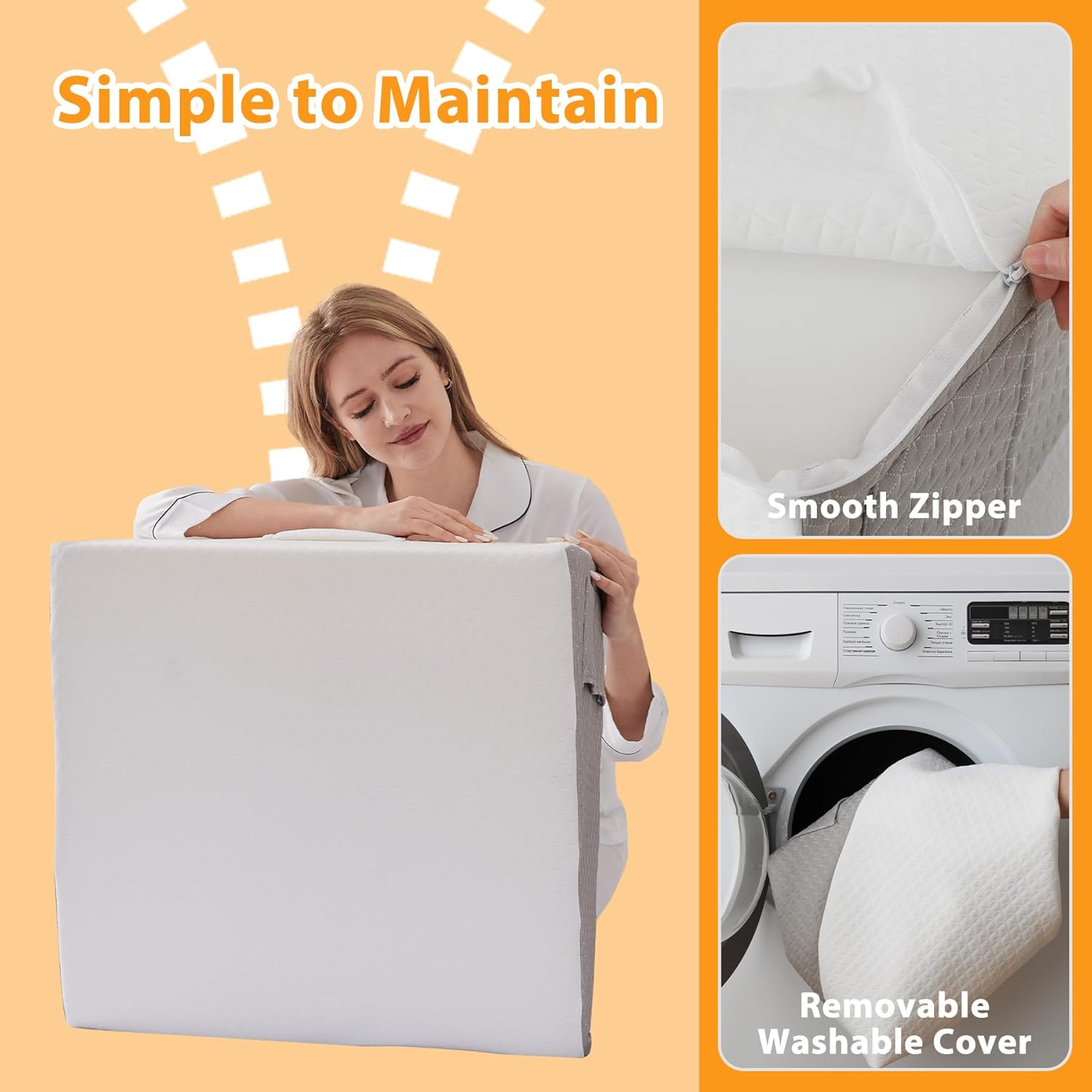 Ruqmuis 10 Wedge Pillow for Acid Reflux and Back Pain Relief