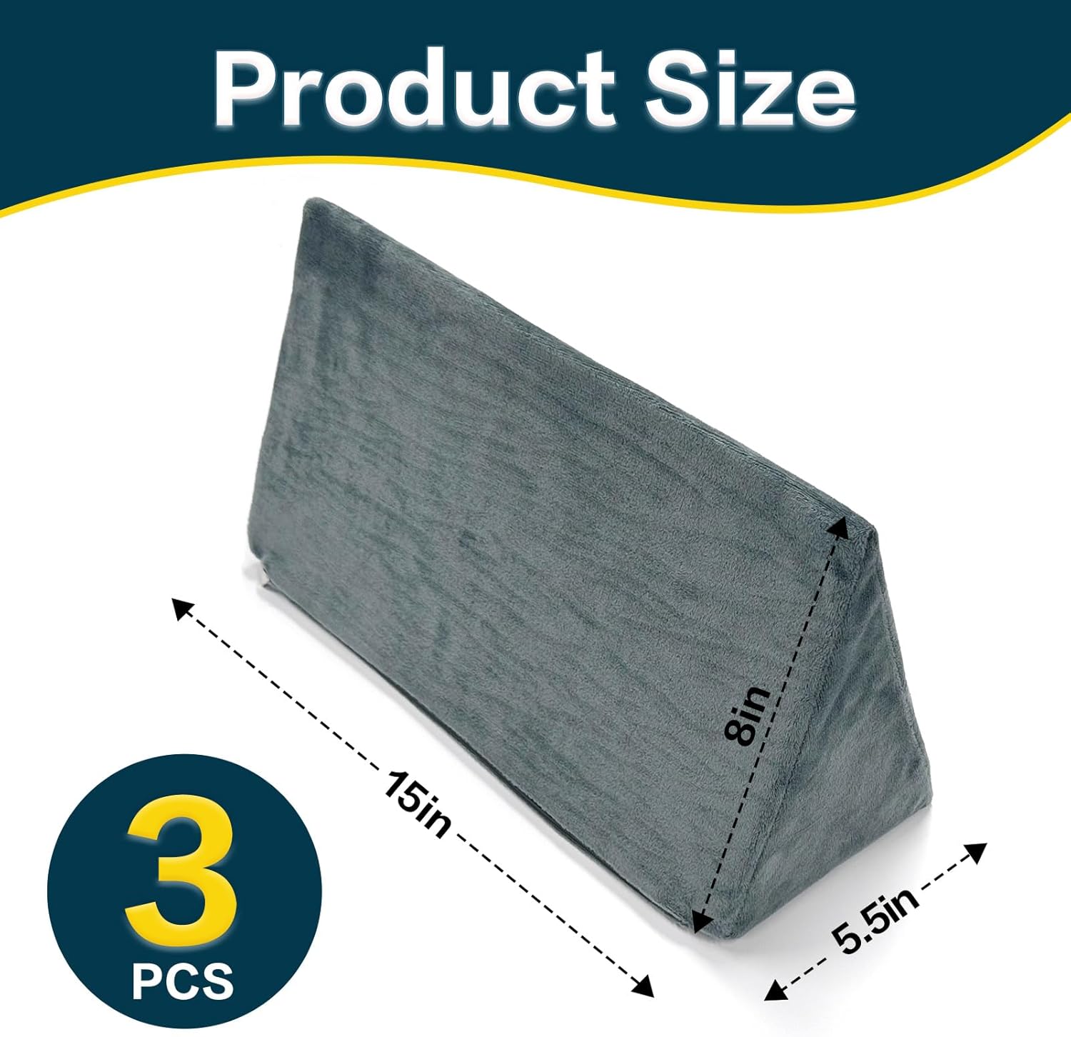 3 Pack Wedge Pillow for Leg Back Neck Support