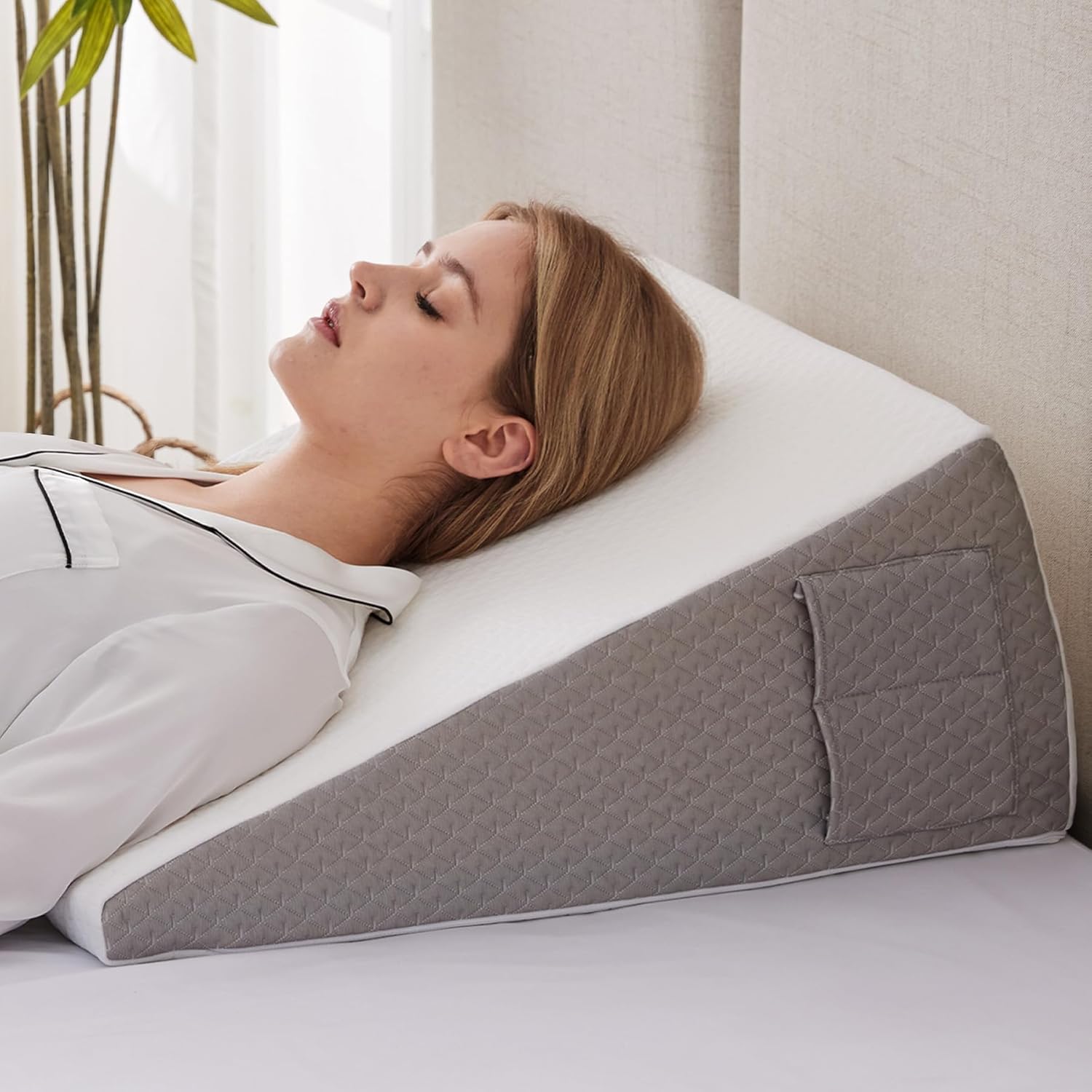 Ruqmuis 10 Wedge Pillow for Acid Reflux and Back Pain Relief