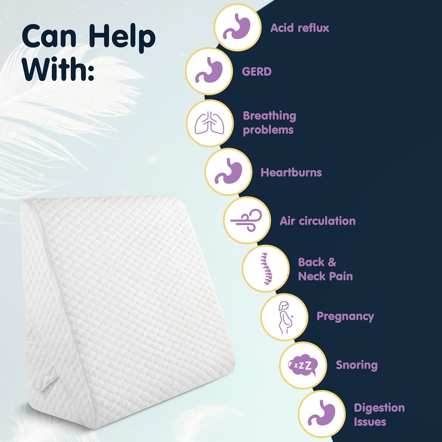 Bekweim Adjustable 7-In-1 Bed Wedge Pillow