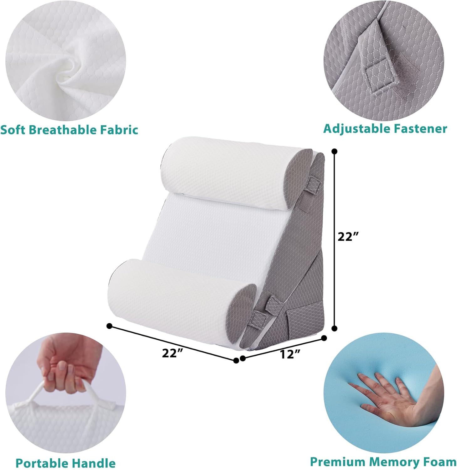 Bedluxe Adjustable 4pcs Wedge Pillow Set