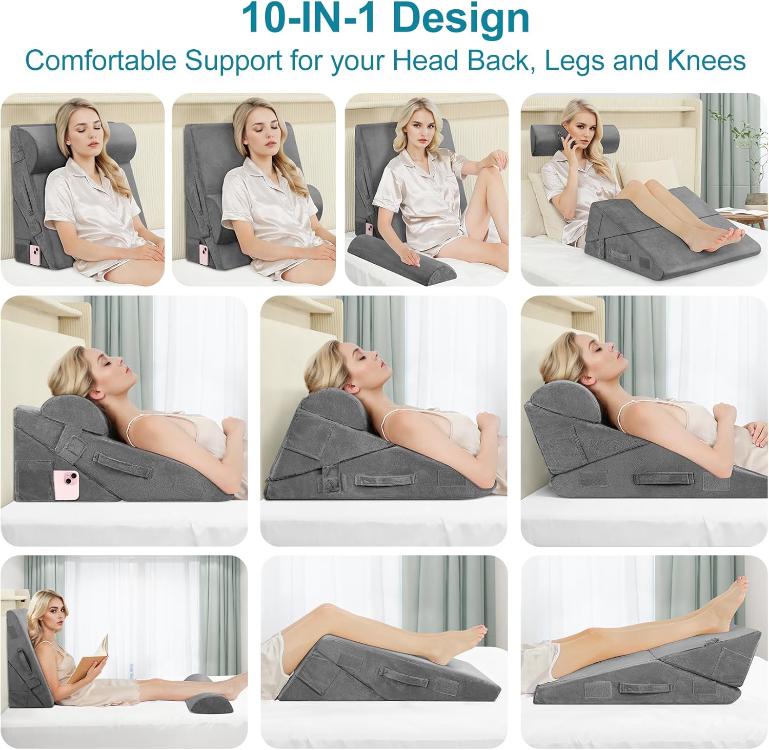 9 12 Inch Bed Wedge Pillow for Acid Reflux and Post Surgery