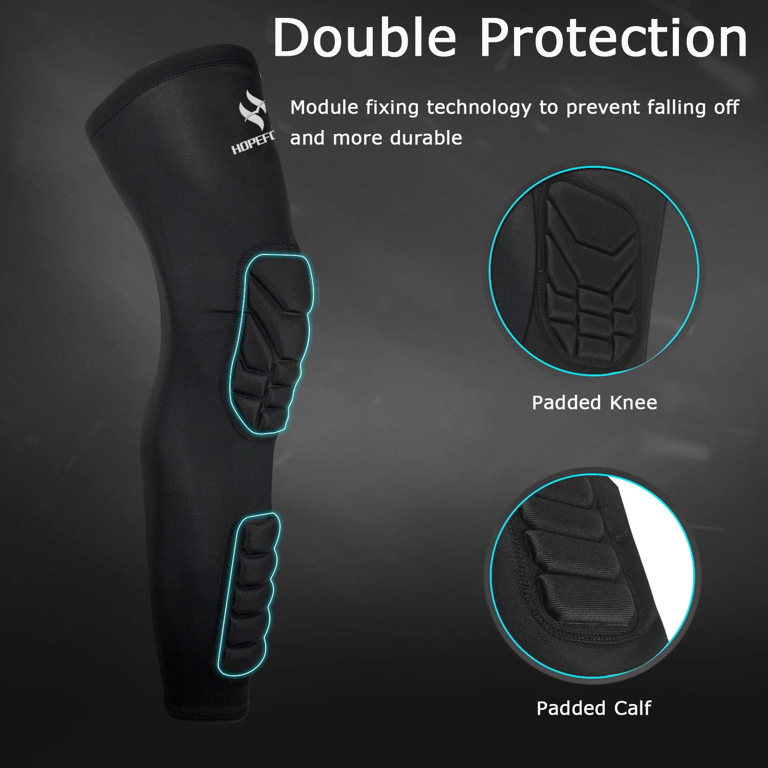 HOPEFORTH Knee Calf Padded 2 Pack Compression Leg Sleeve