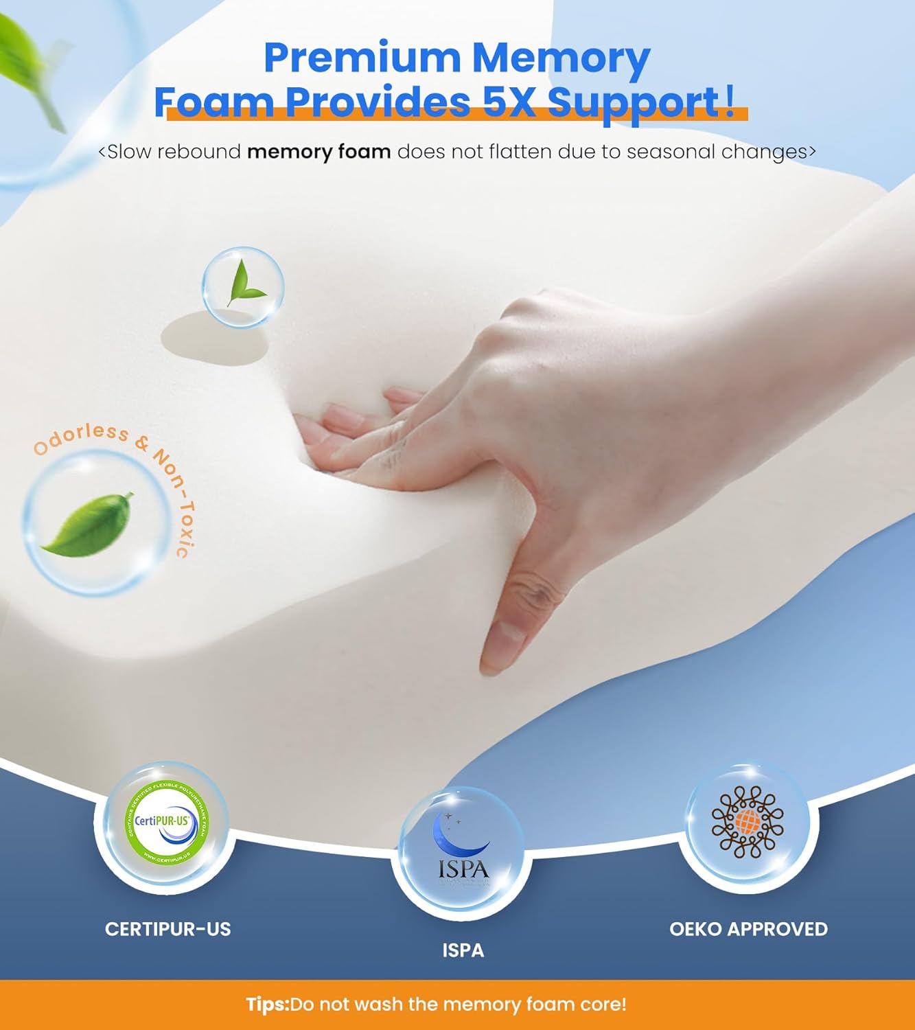Cozyplayer Cooling Pillow for Neck Pain Relief and Support