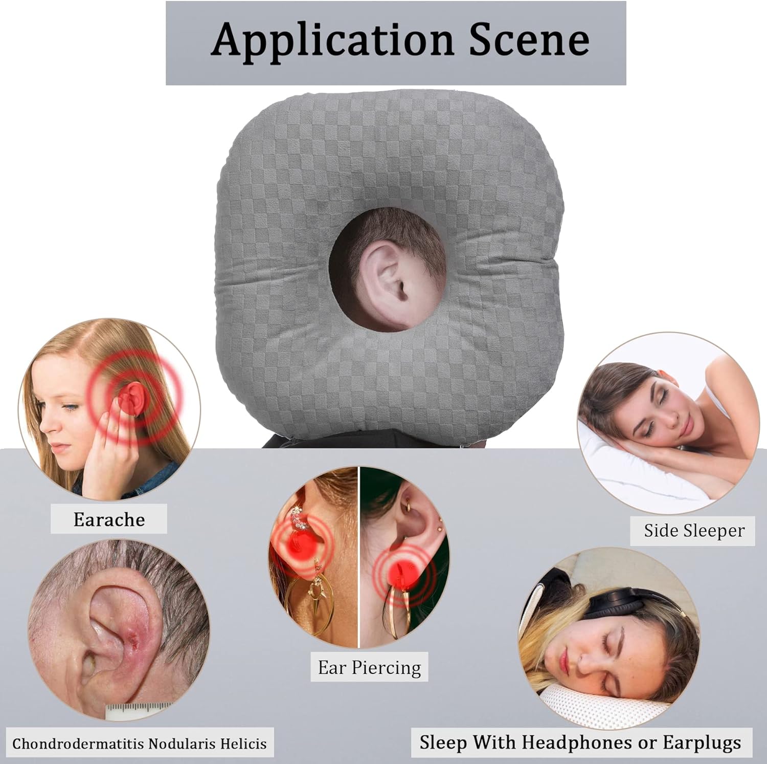 Wuronsa Ear Piercing Pillow for Side Sleepers 1