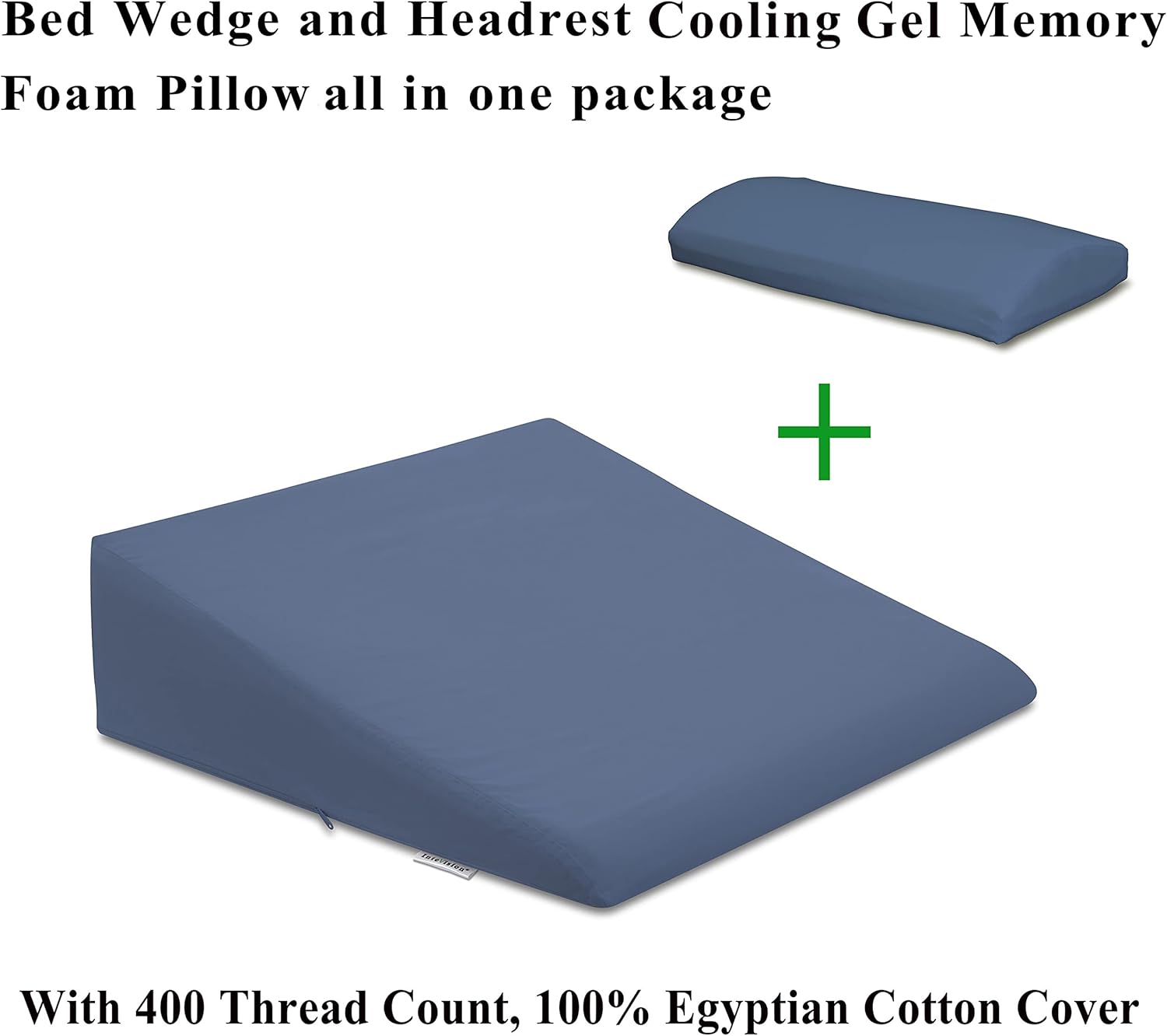 InteVision Extra Large Bed Wedge Pillow with Headrest