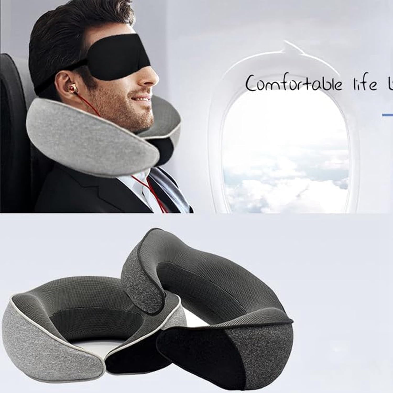 Adjustable Travel Neck Pillow for Sleep