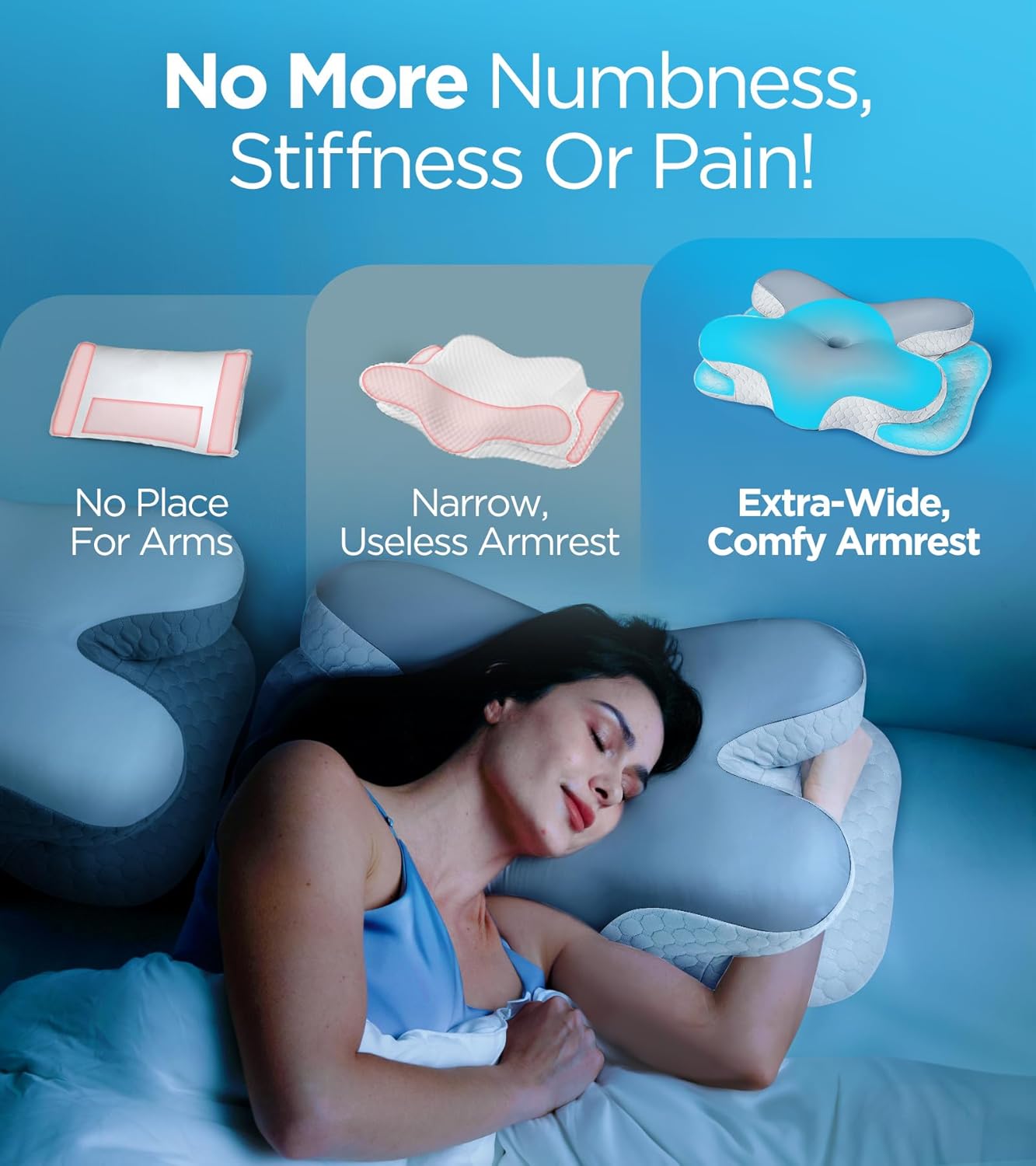 Osteo Pain Relief Neck Pillow for Side Back and Stomach Sleepers