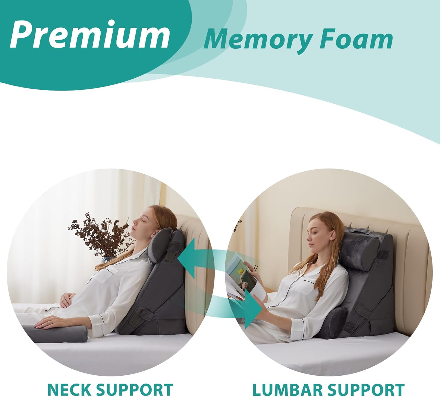 Bedluxe Adjustable 4pcs Wedge Pillow Set 1