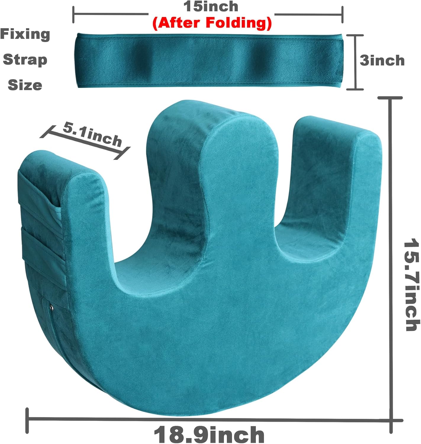 Sexysamba Bedridden Turning Device with Fixing Strap and Flannel Leg Pillow Blue