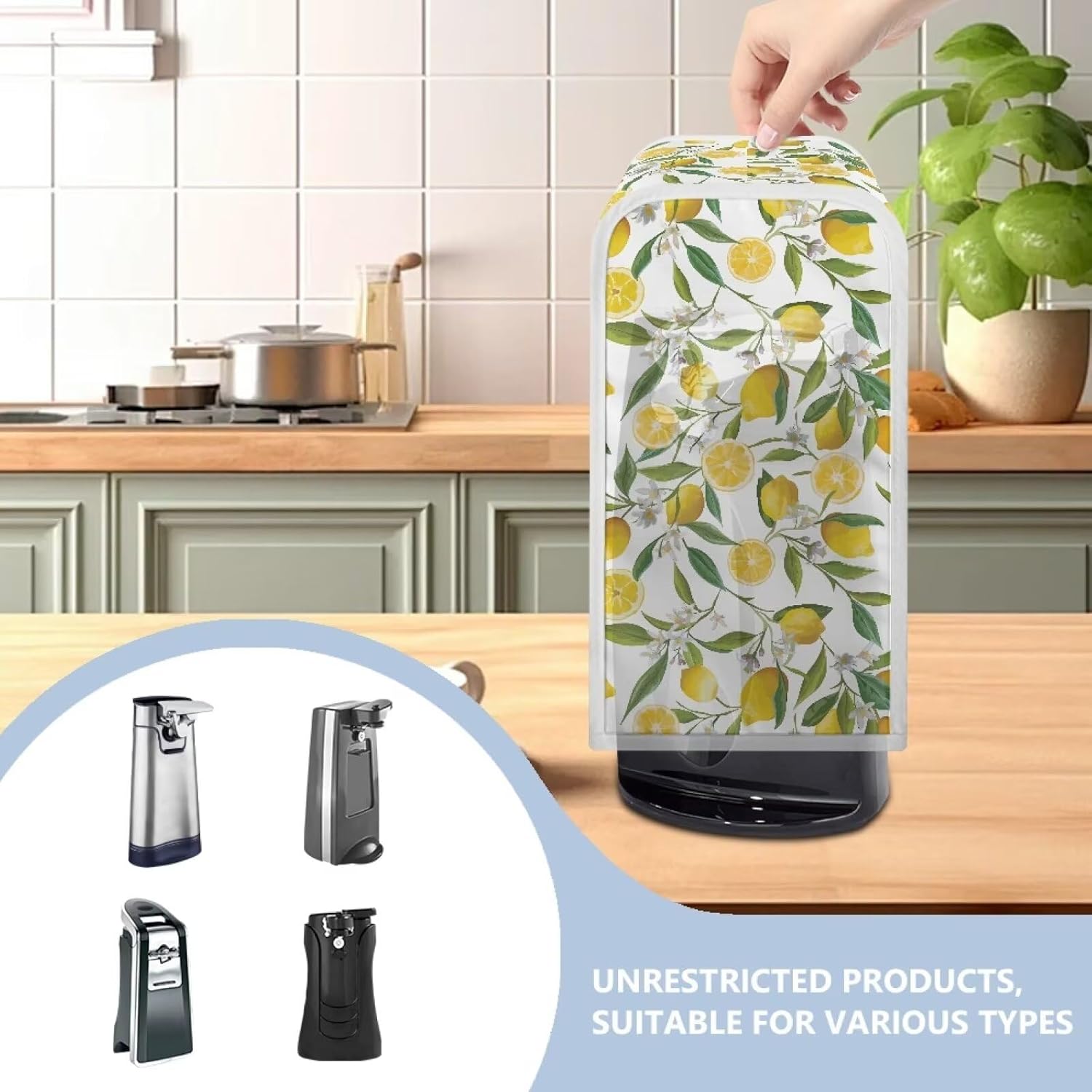 Annejudy Lemon Pattern Electric Can Opener Cover