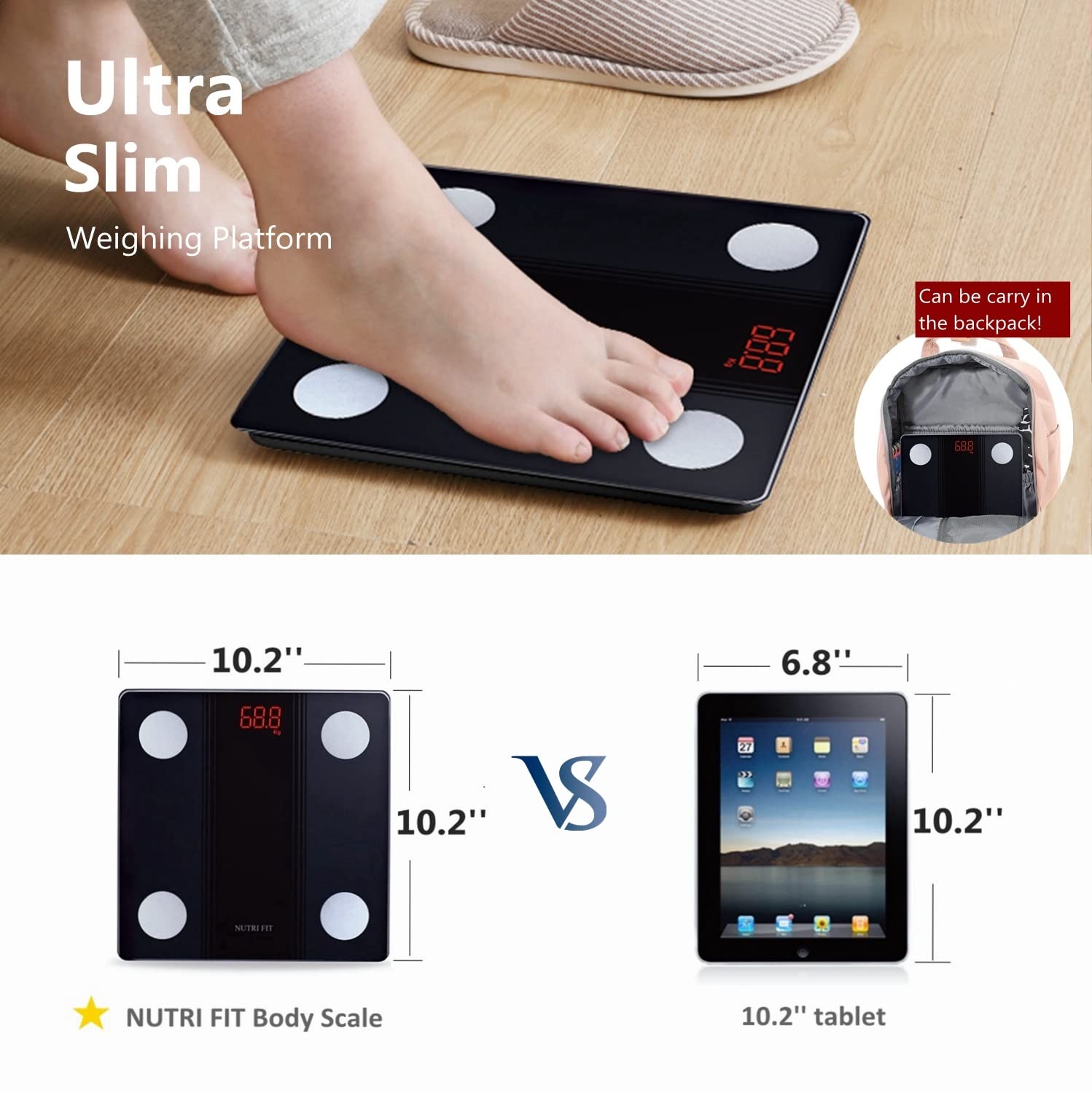 NUTRI FIT Smart Body Fat Scale with Bluetooth Sync