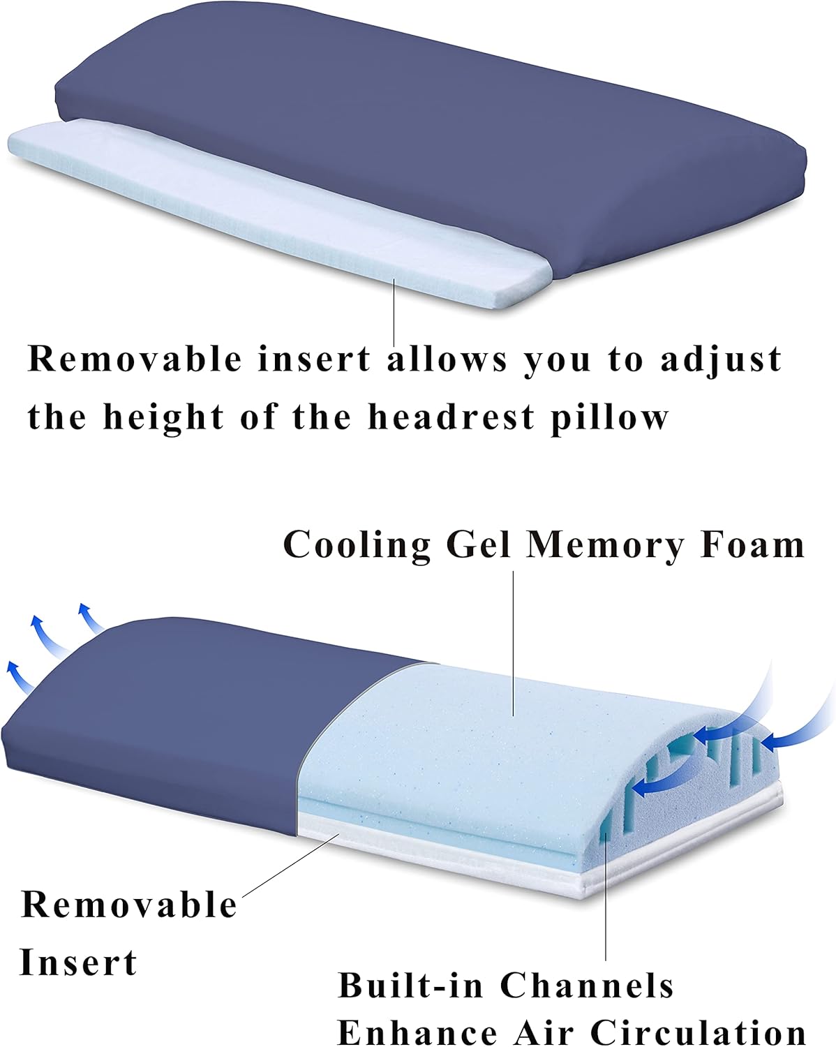 InteVision Extra Large Bed Wedge Pillow with Headrest