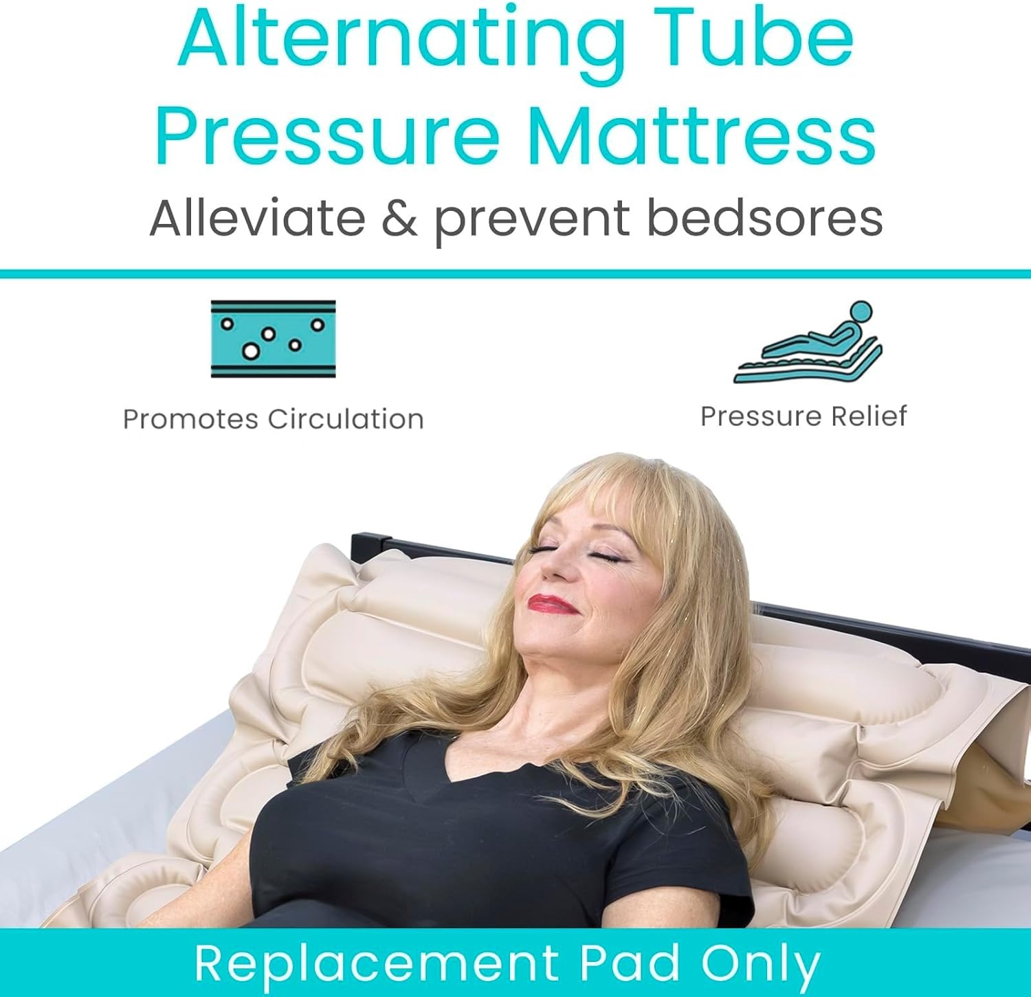 Vive Alternating Air Pressure Mattress Pad Replacement - 300 lbs