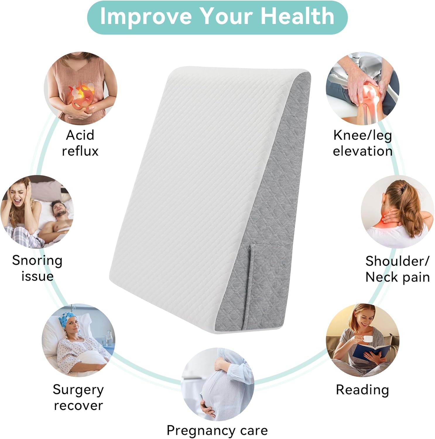 Hcore Wedge Pillow for Sleep Relief and Comfort