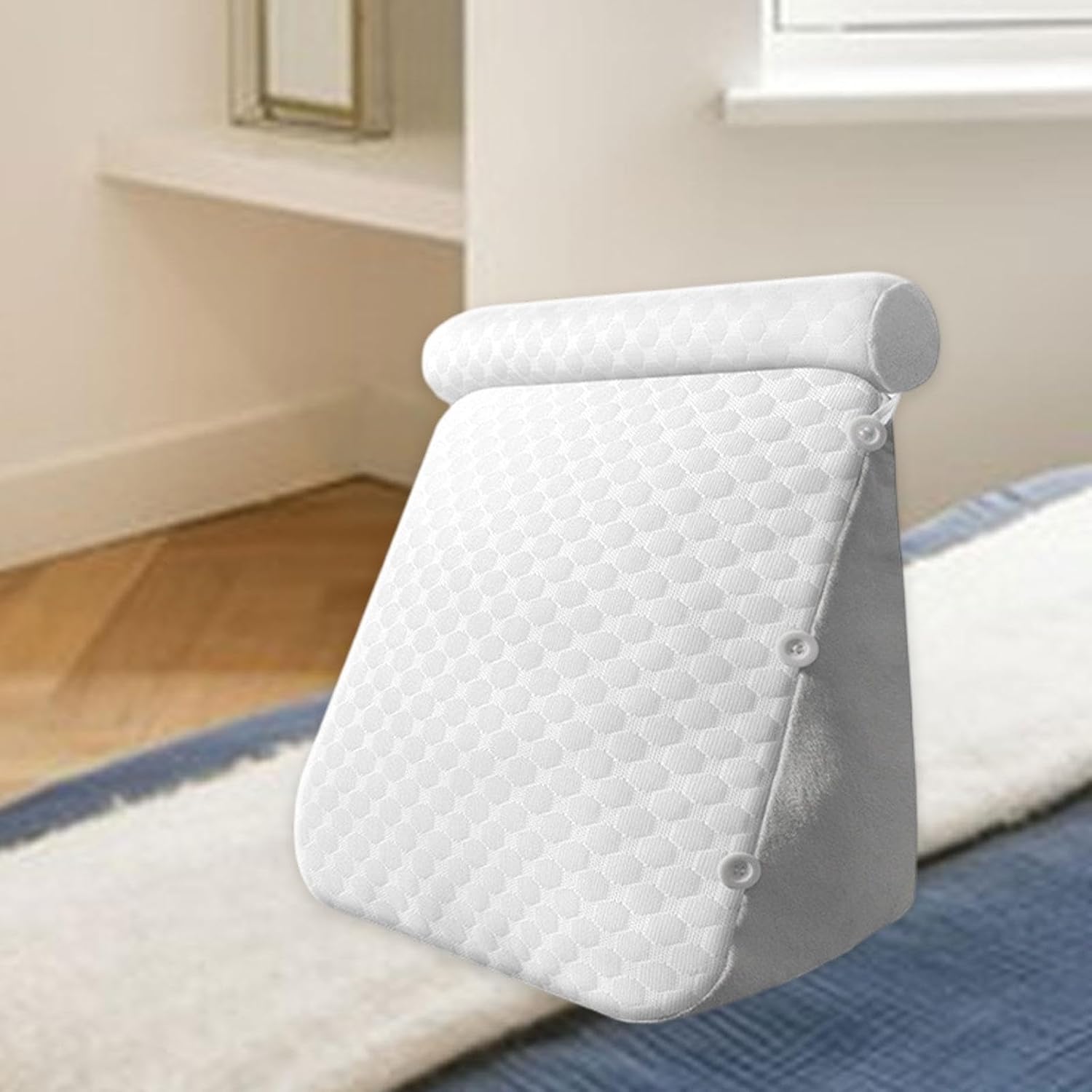 SiaBiced Wedge Pillow for Headboard Back Support Adjustable Headrest Grey