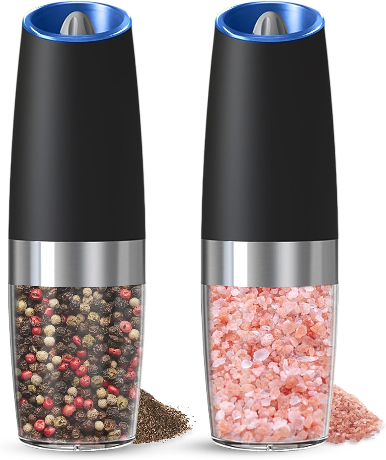 UNNEES Gravity Electric Salt and Pepper Grinder Set of 2 1