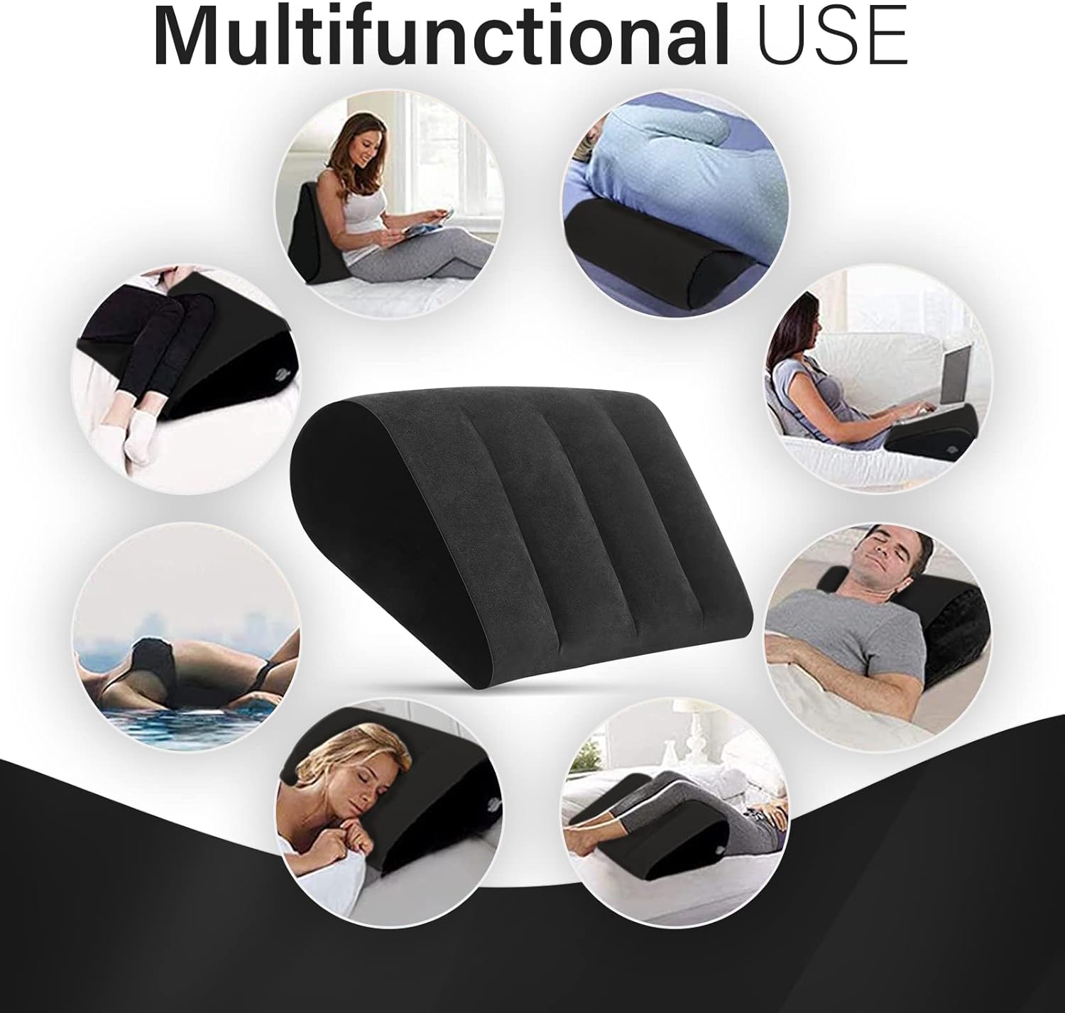 Portable Inflatable Wedge Pillow - Lightweight for Sleep Apnea Relief and Travel