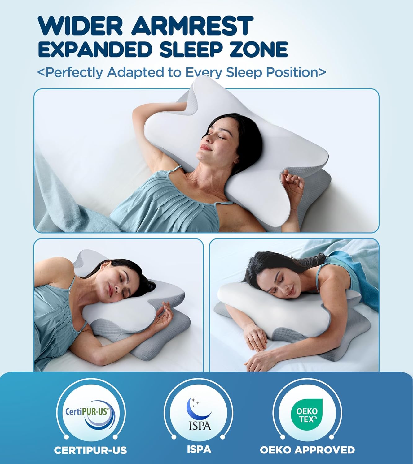Cozyplayer Contour Neck Support Pillow with Cooling Technology