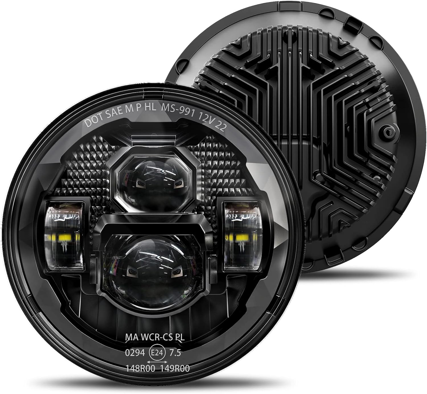 AmazonBasics 7 Inch LED Headlights Round Anti-glare H6024 HiLow Sealed Beam