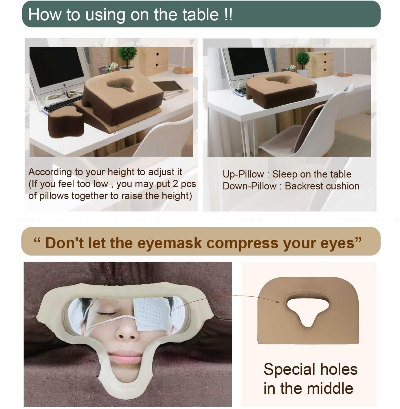 Prodigy TW 4-in-1 Prone Pillow for Eye Surgery Recovery