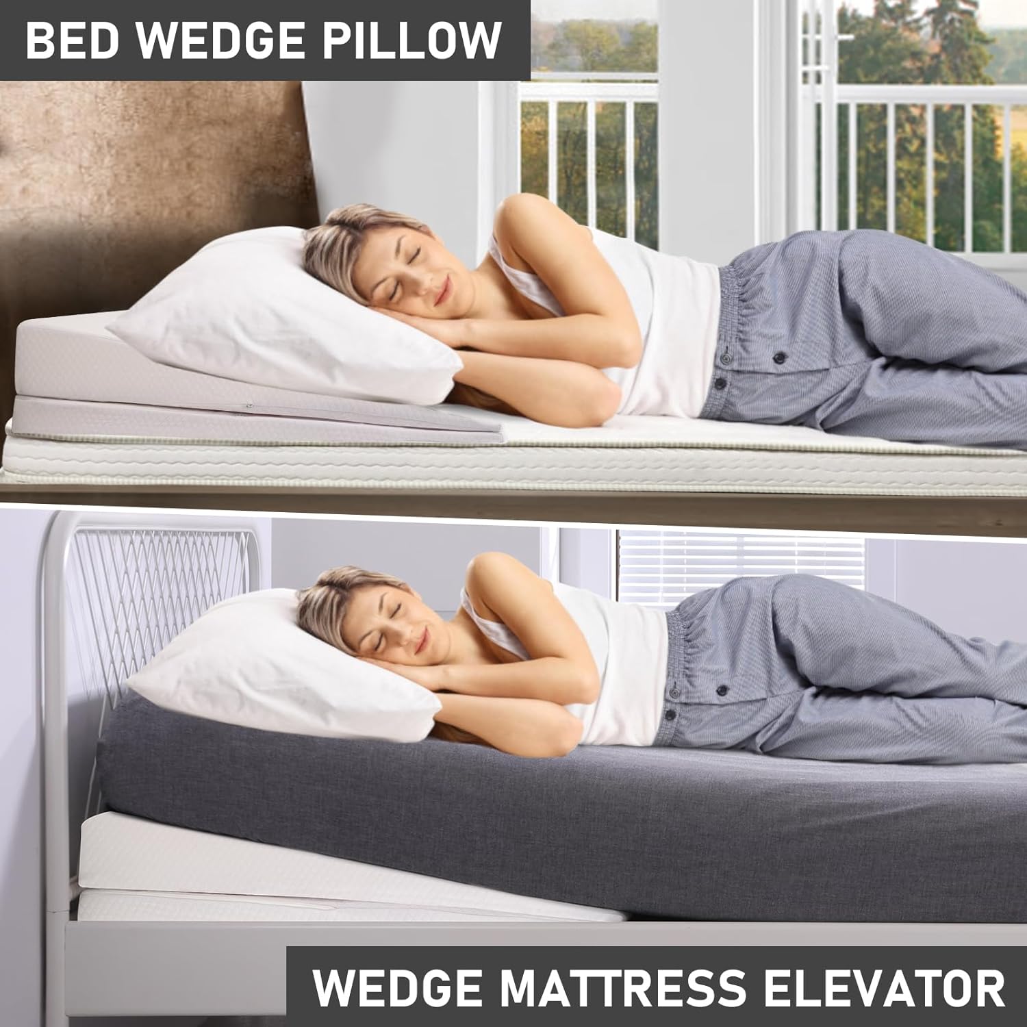 SUNYRISY Adjustable Bed Wedge Pillow with Washable Cover
