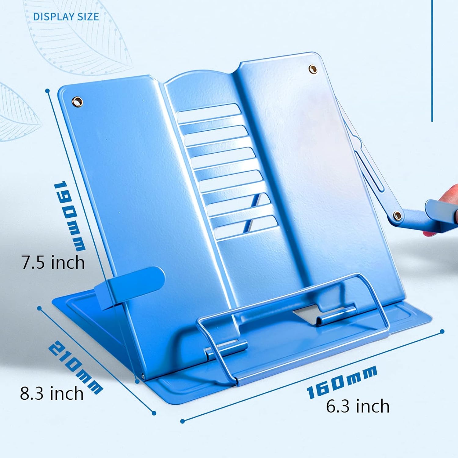 XIAOSAKU Adjustable Foldable Book Stand for Cookbooks Textbooks Magazines and Phones