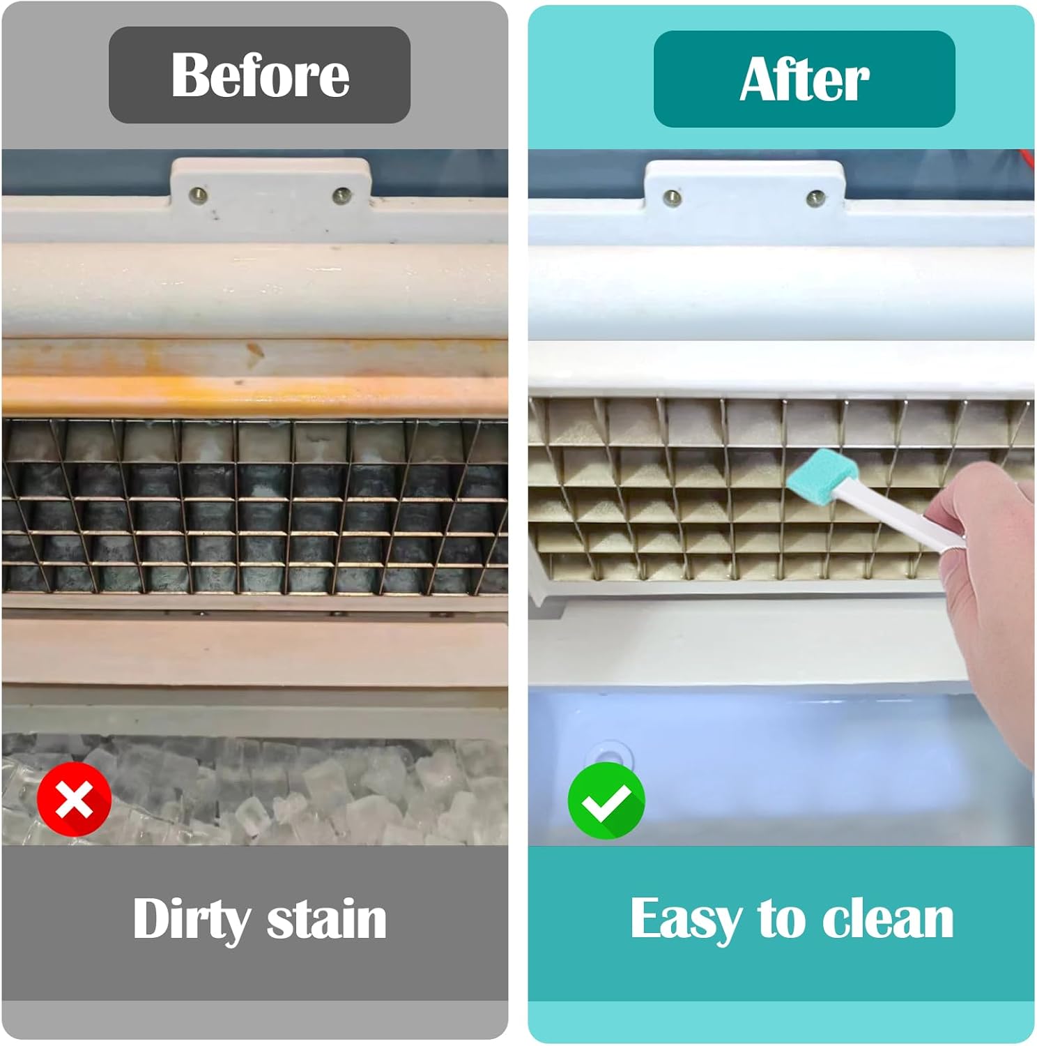 Palksky Ice Maker Cleaning Brush Set 2Pcs Long-Handled Metal 8Pcs Crevice Brushes