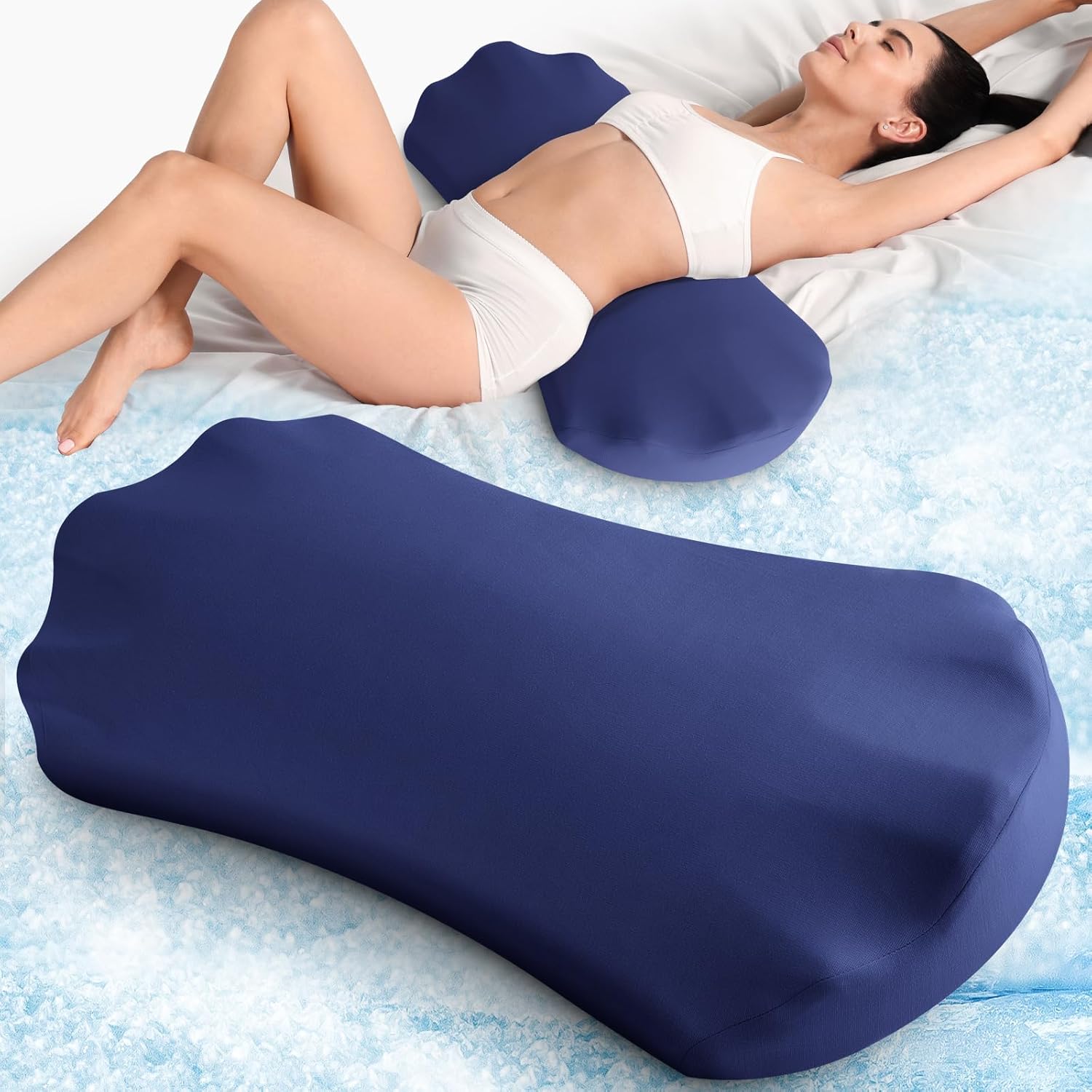 Fledano Cooling Lumbar Support Pillow for Back Pain Relief