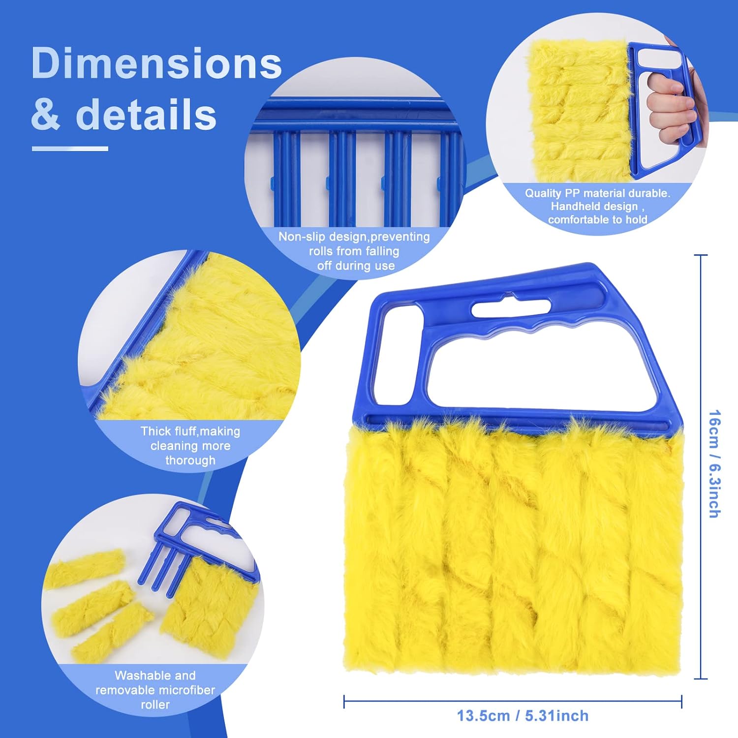 Lazynice Blue Mini Blinds Cleaner with 7 Blades