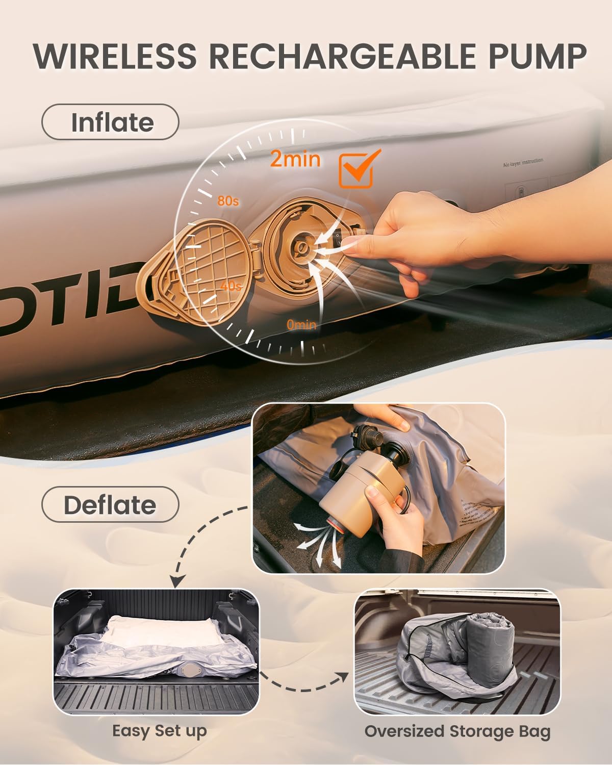 GOTIDY Inflatable Truck Bed Mattress 5ft-55ft