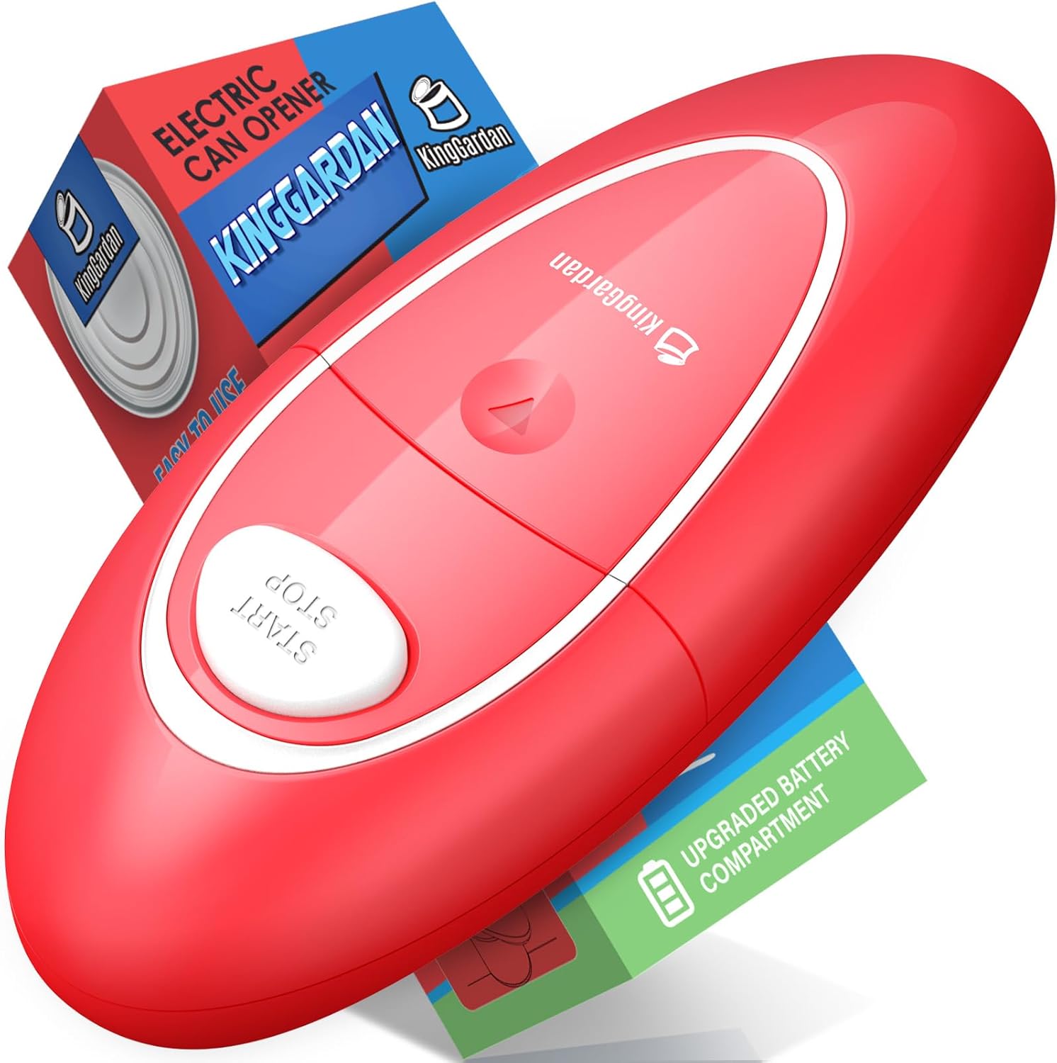 KingGardan Electric Can Opener One-Touch Automatic with Smooth Edge