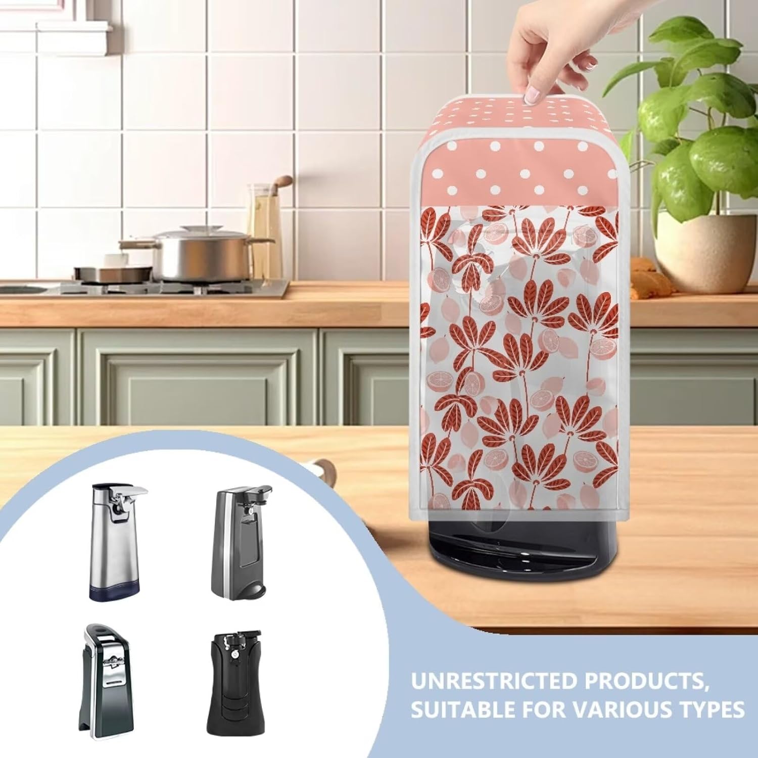 Pink Floral Can Opener Cover for Electric Can Openers 1