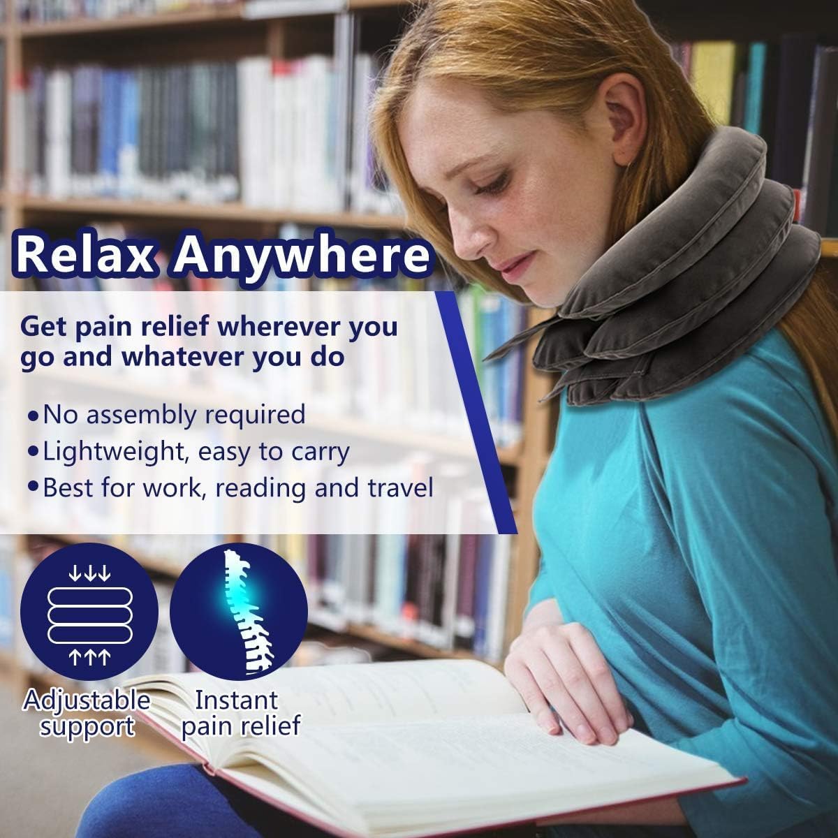 S Cervical Neck Traction Device - Inflatable Adjustable Relief Support