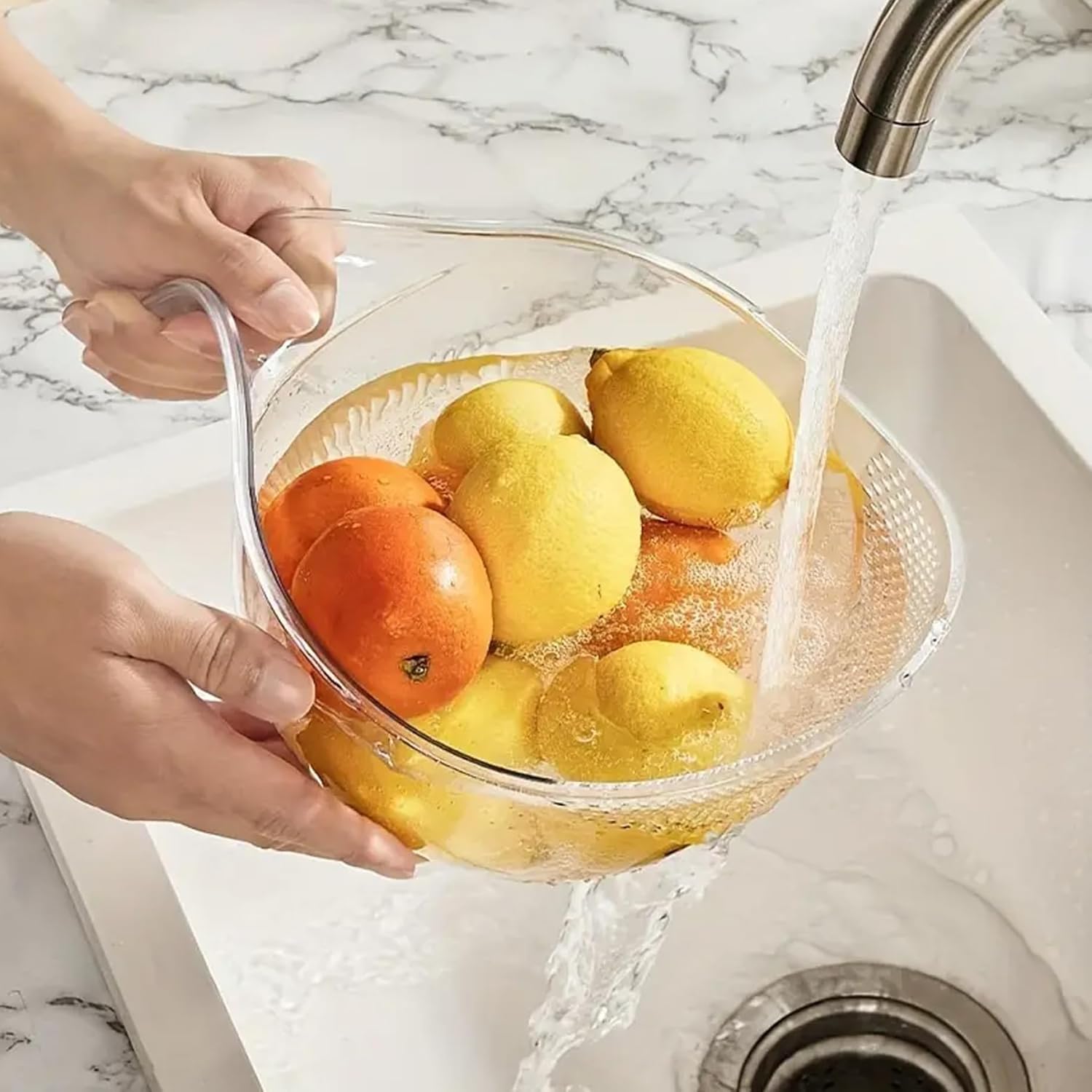 Hperu Plastic Rice Washer with Fine Holes 9x5 Inch