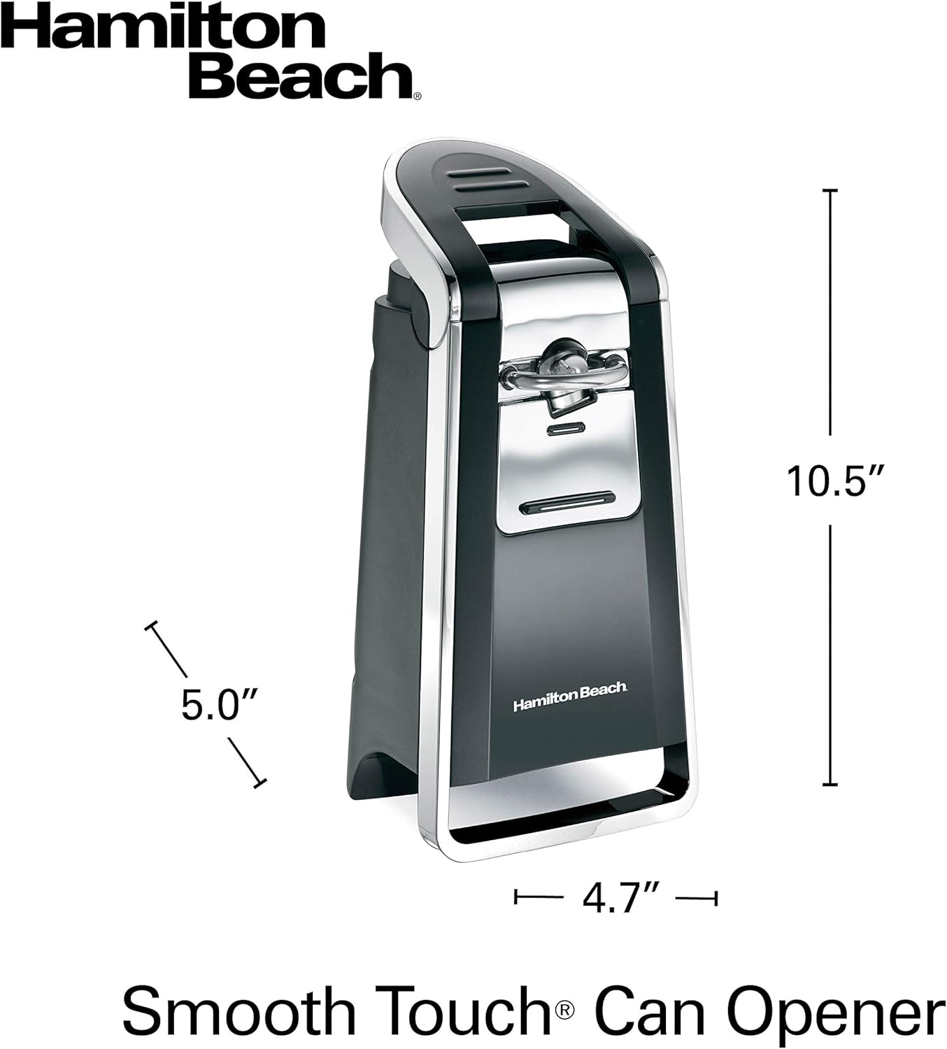 Hamilton Beach Electric Can Opener Smooth Touch Black and Chrome