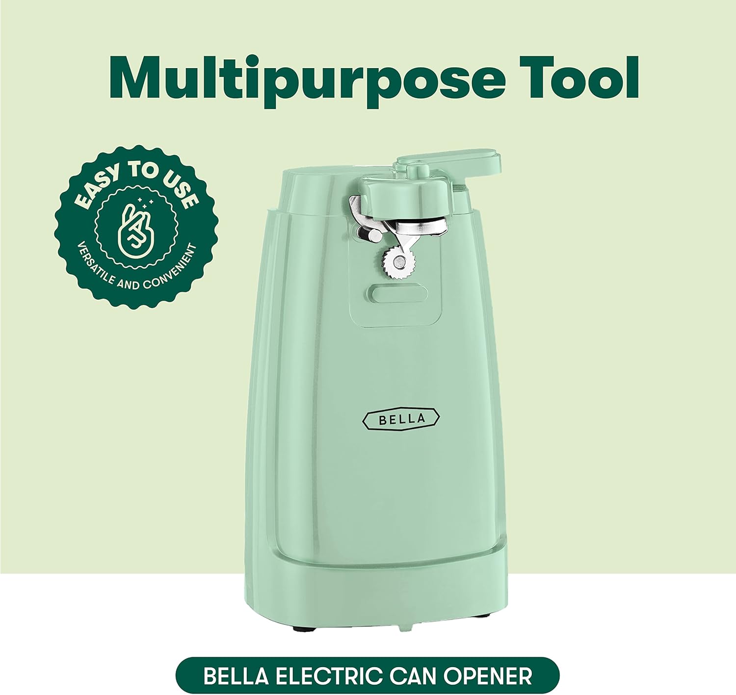 BELLA Electric Can Opener with Knife Sharpener and Jar Opener