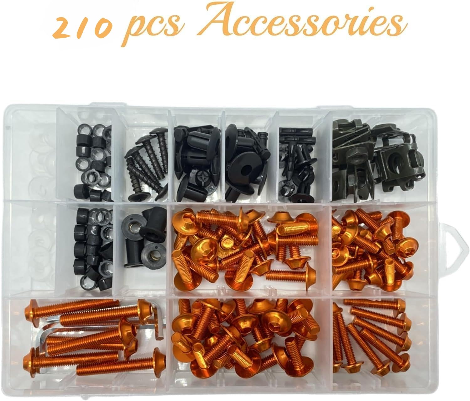 210PCS Universal Fairing Bolt Kit for Motorcycles