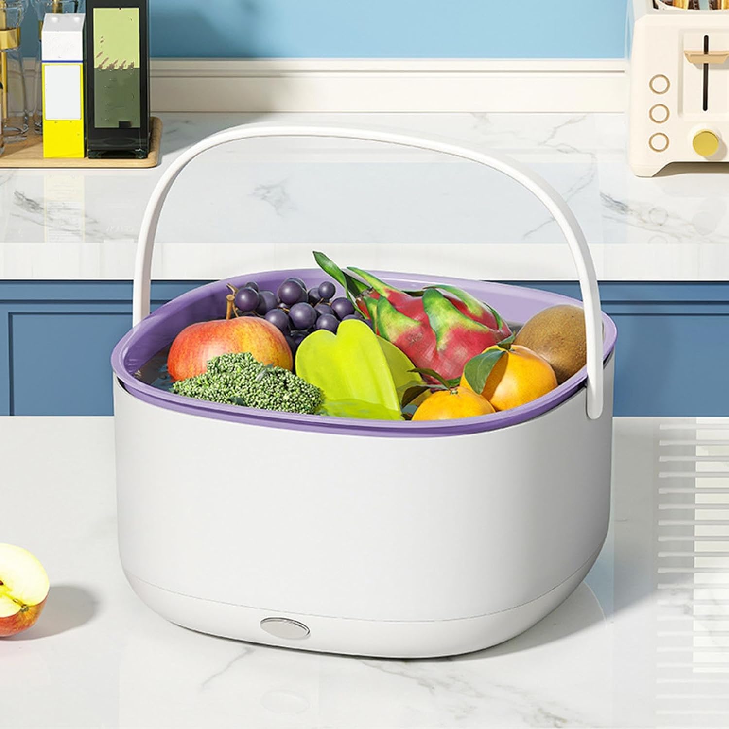 Electric Fruit and Vegetable Washing Basket with Drainage and Purification