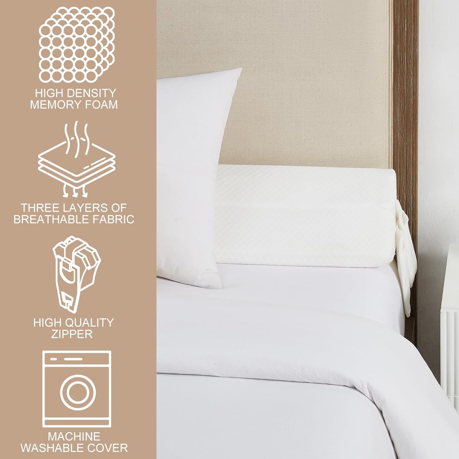 Homemate Foldable Bed Wedge Pillow for Headboard