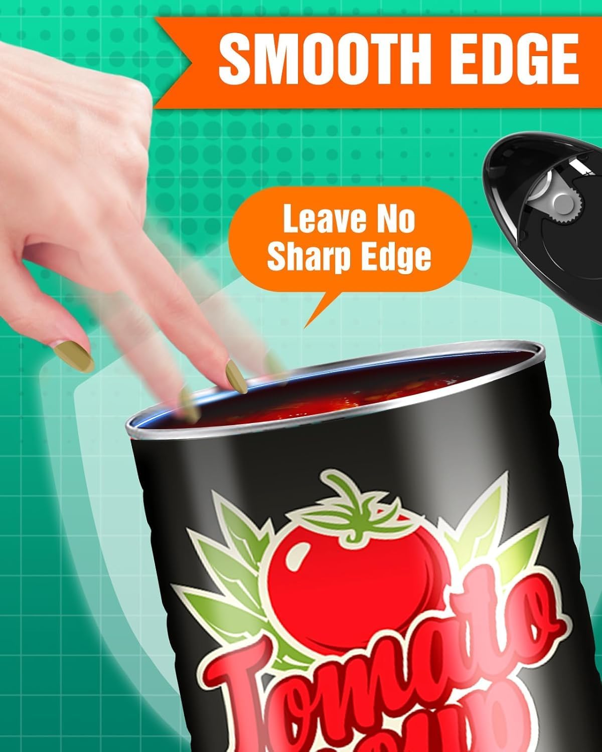 One-touch Electric Can Opener - Safe and Easy to Use