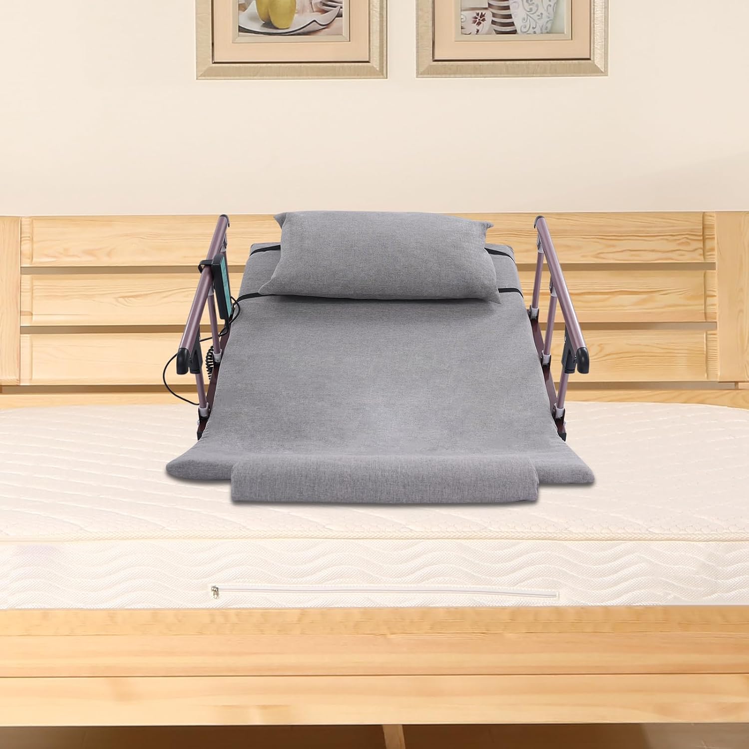 Electric Adjustable Bed Backrest with Remote Control and Guardrails 1