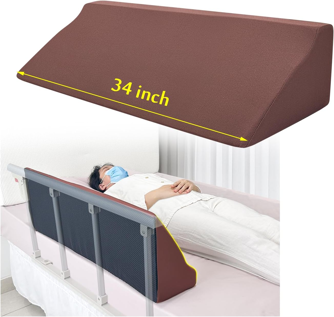 AOSSA Bed Rail Foam Wedge for Elderly Safety and Comfort